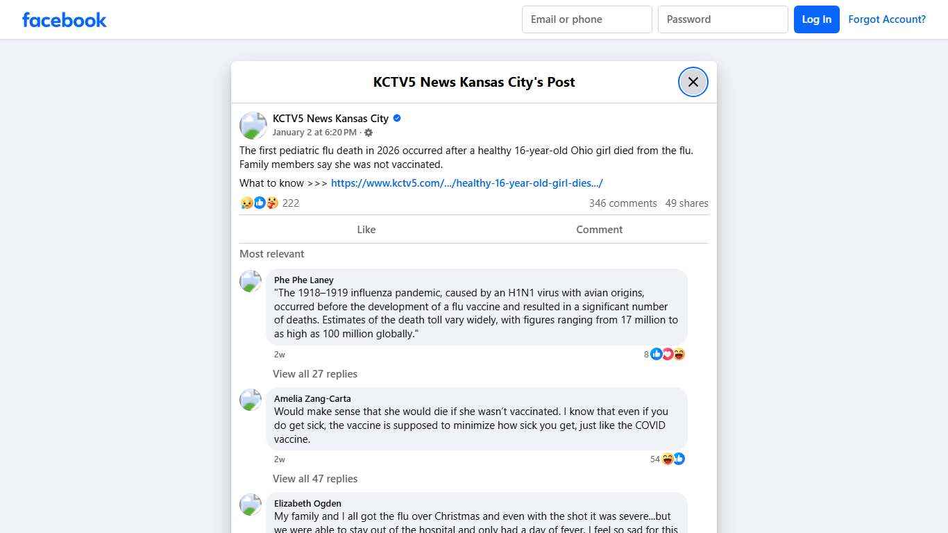 The first pediatric flu death in... - KCTV5 News Kansas City Facebook